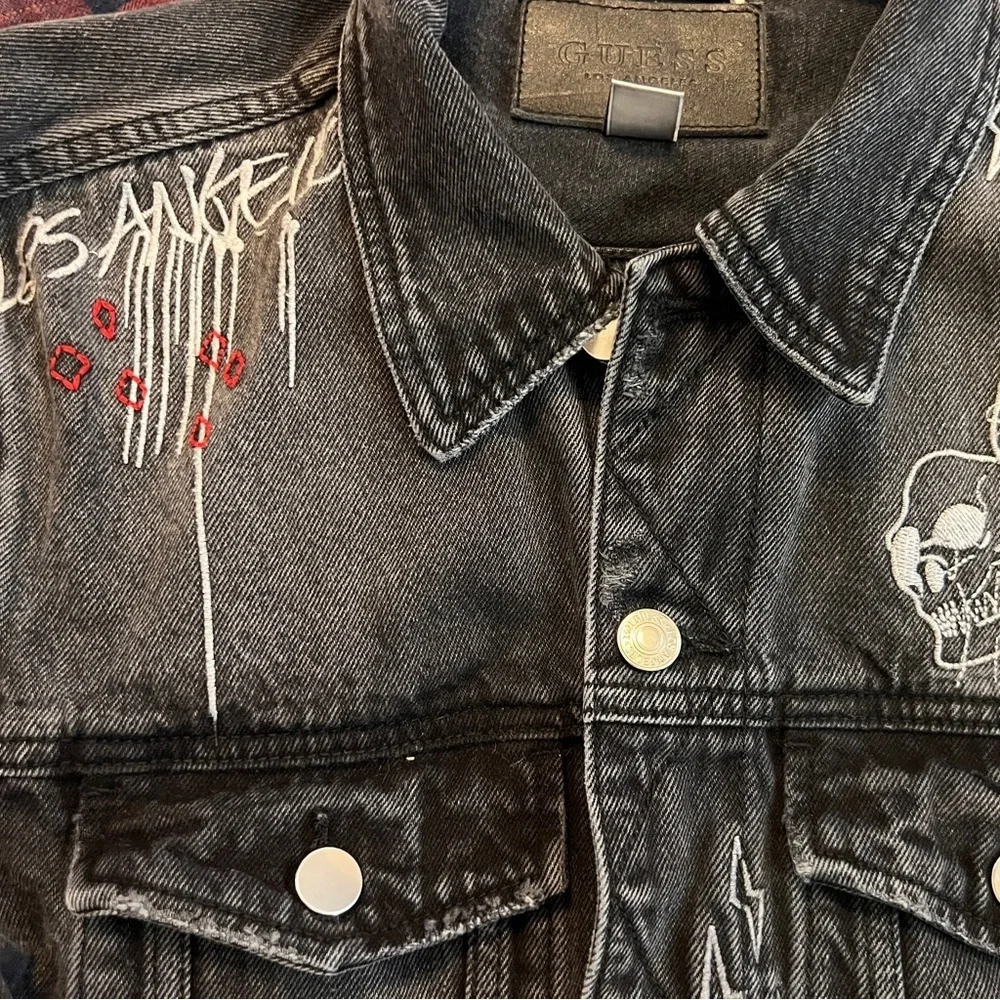 Guess Los Angeles Dillon Deconstructed Denim Jacket - size L​ - Picture 3 of 12